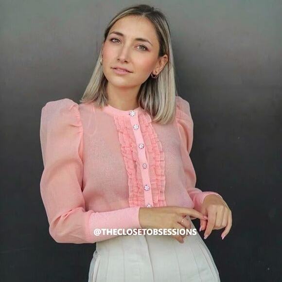 ZARA Semi-Sheer Top with Jewel Buttons NWT LAST ONE!!! - Picture 7 of 16